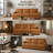 Oversized Genuine Leather Sofa, Deep Seated Couch with Plush Goose Feather Cushions, Square Arm Modern Sofa for Living Room & Lounge 