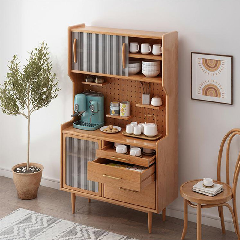 Armoire de rangement scandinave en bois de cerisier