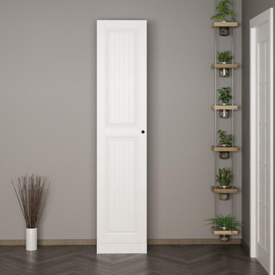 Élégant support de couloir, blanc, 17,7 po x 82,7 po x 13,8 po | 100% panneau de particules enduit de mélamine, épaisseur: 0,7 pouce | Solution de rangement élégante pour le vestibule, design traditionnel, durable et fonctionnel