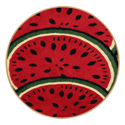 Washable Watermelon Seeded Fruits Area Rug