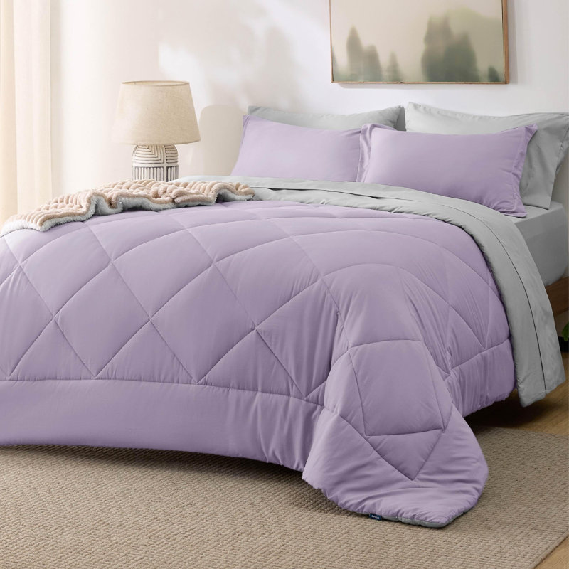 Best Seller Bedsure Comforter Set Reversible Bedding for All Seasons-89GSM, Full Comforter + 4 Additional Pieces