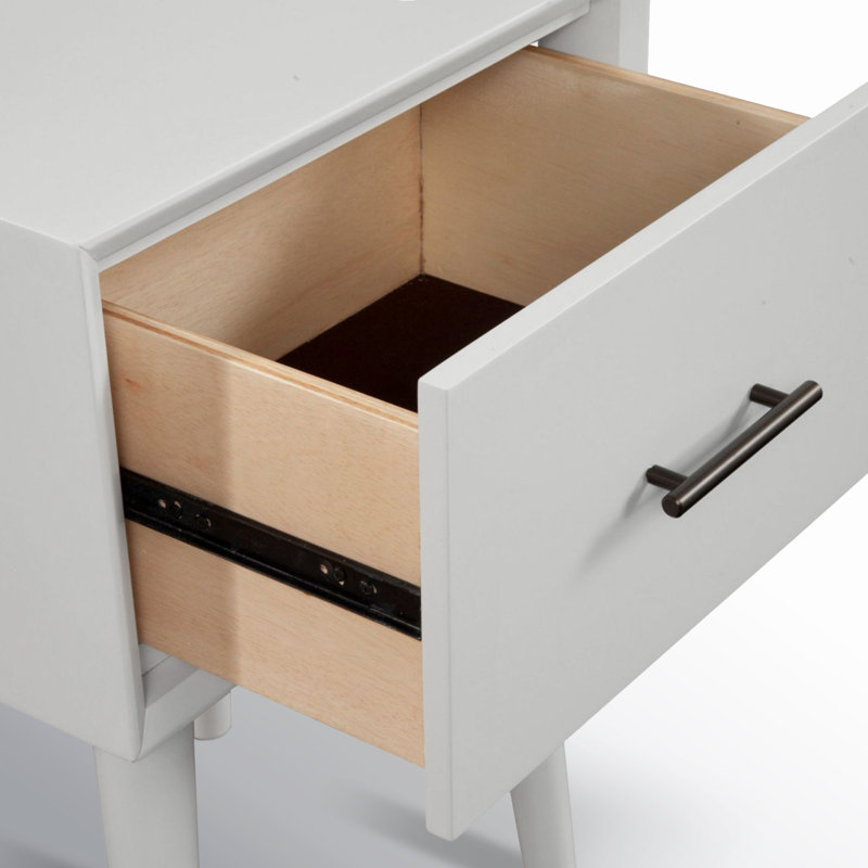 Table de bout avec rangement Williams, Blanc