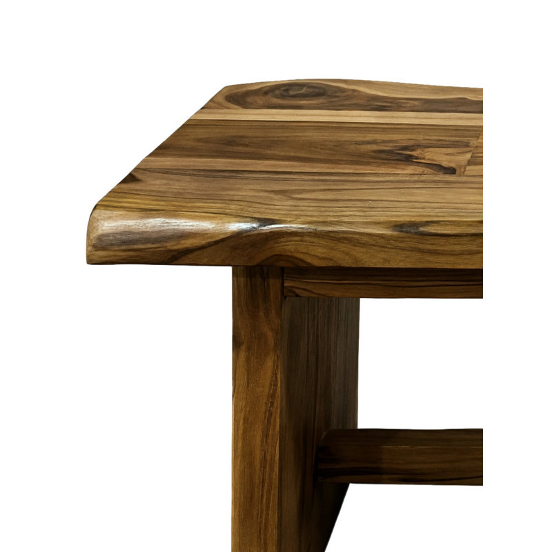 Villicana Teak Wood Handmade Live Edge Top Brown Coffee Table