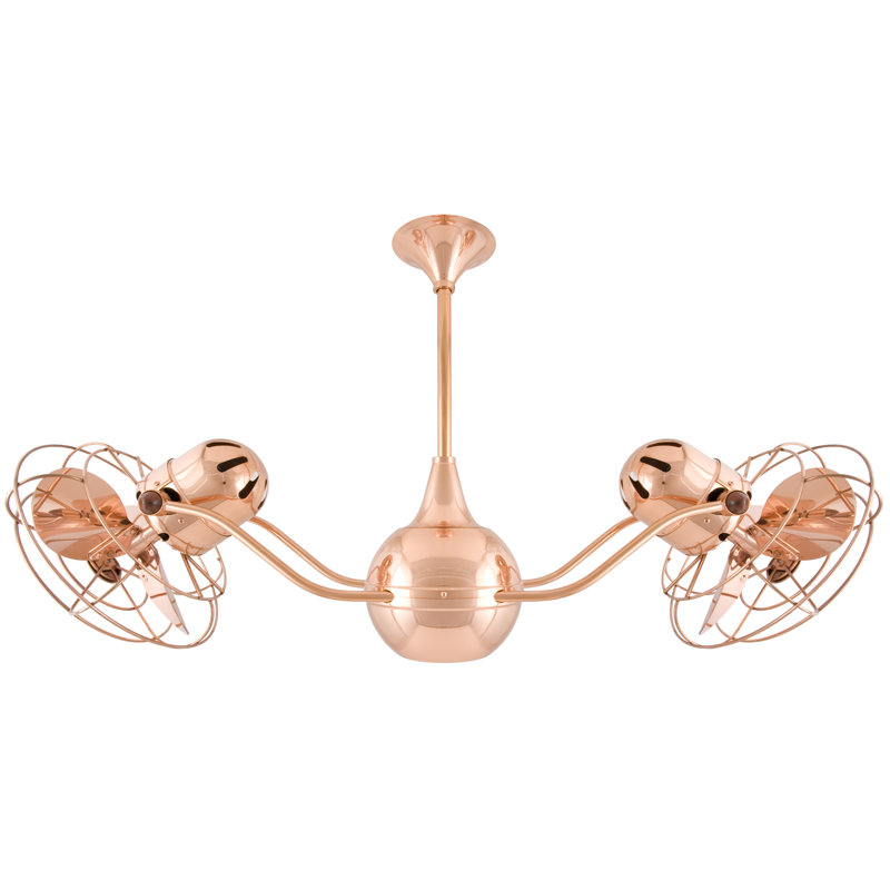 Ventilateur de plafond à 6 pales avec commande murale Vent Bettina, Cuivre poli