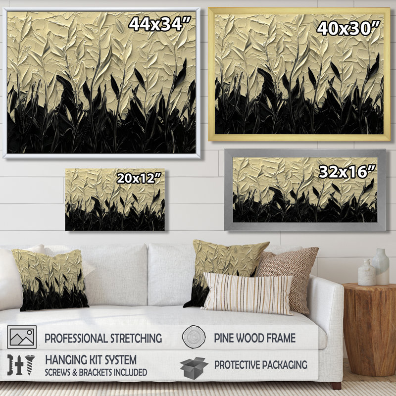 Indrishka - Art mural abstrait, Noir, H 30 po x l 40 po, Reproduction encadrée d'une seule photo