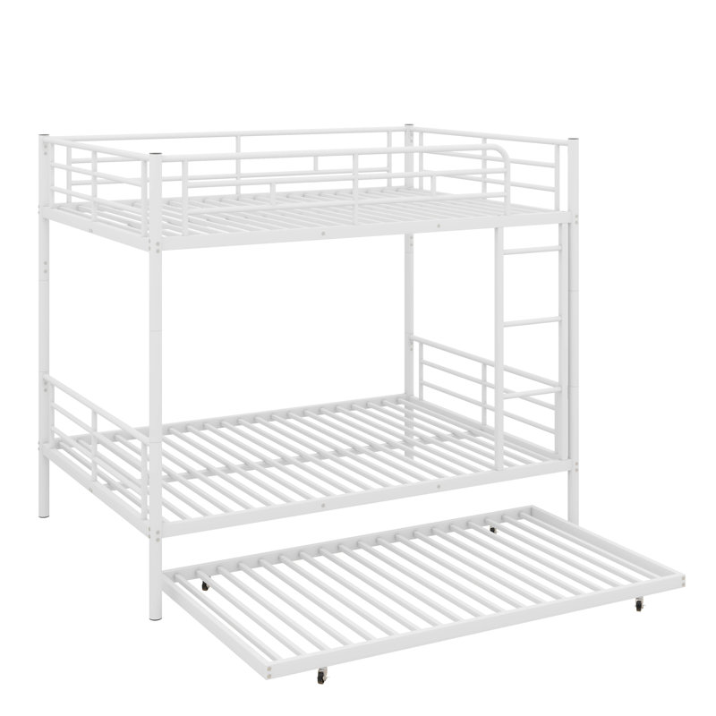 Anastazia Kids Bunk Bed with Trundle, Full Over Full, White
