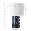  Lampe de table en céramique bleue - H 23 po avec abat-jour en lin blanc et accents en laiton antique