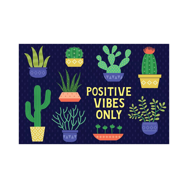 Positive Vibes Only by Gail Veillette - Wrapped Canvas Gallery-Wrapped Canvas Giclée, 66.04 cm H x 45.72 cm W x 1.91 cm D