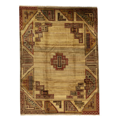 Hand-Knotted High-Quality Light Brown and Beige Area Rug