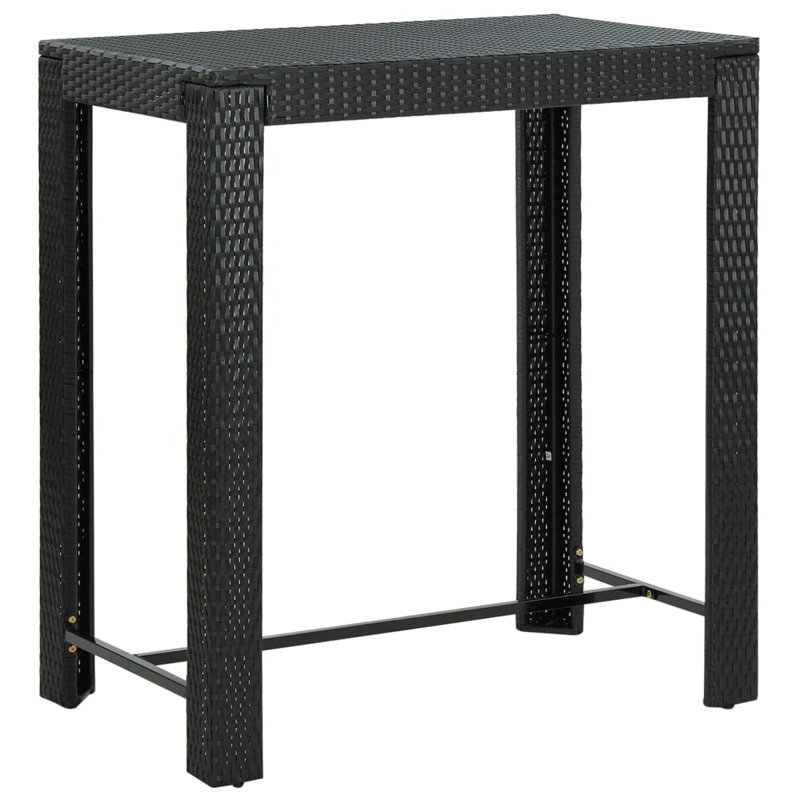 Adhithya Rectangular Metal Outdoor Bar Table , cm W 60.5cm cm D, 110.5cm H x 100cm W x 60.5cm D, Black