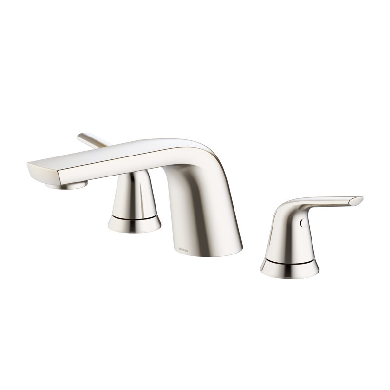 Lemora Double Handle Wall Mounted Roman Tub Faucet, Brushed Nickel
