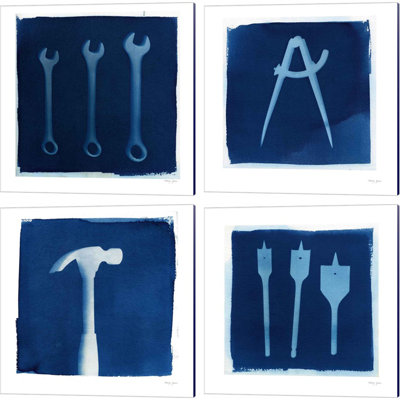 " Cyanotype Tools VII, VIII, XIV & XV " by Nancy Green 4 - Pieces