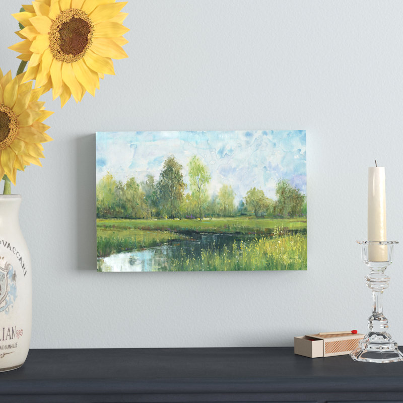 «Tranquil Park I», peinture sur toile, H 8 po x l 12 po