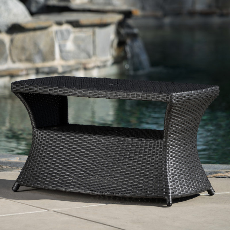 Élégante méridienne pour table d'appoint - et fer à repasser, fente pour parasol, mobilier de patio, P 22 po x l 34 po H 19,5 po, brun multi-espace pour assiettes,
