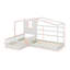 Lit simple en bois avec clôture-417821807