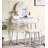 Contemporary Wood Vanity and Stool Set-1817994464