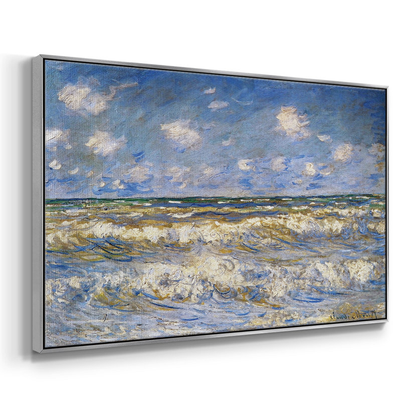 Rough Sea, 1881 sur toile, Toile argentée avec cadre flottant, H 41 po x l 27 po x P 2 po