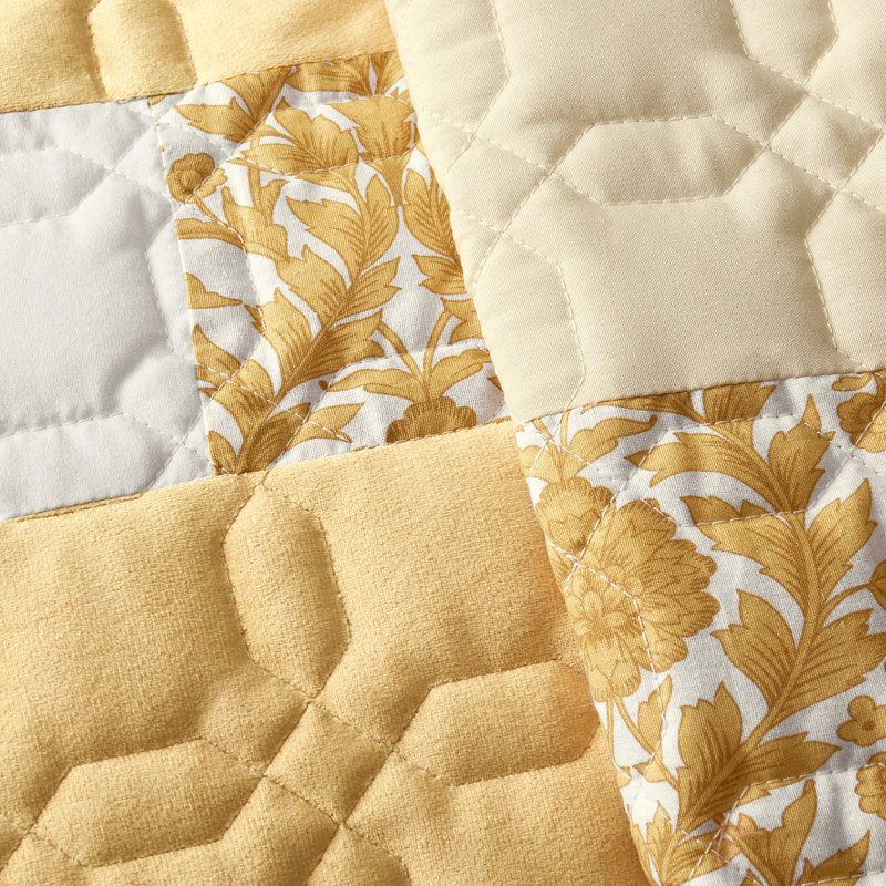 Ensemble de courtepointe en microfibre Wonderful Patchwork, Courtepointe très grand + 2 très grandes taies d, Ginger
