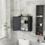 Armoire de salle de bain murale avec miroir, porte encadrée, 2 tablettes pour le rangement, style maison de campagne moderne, rangement pour toilette ou coiffeuse