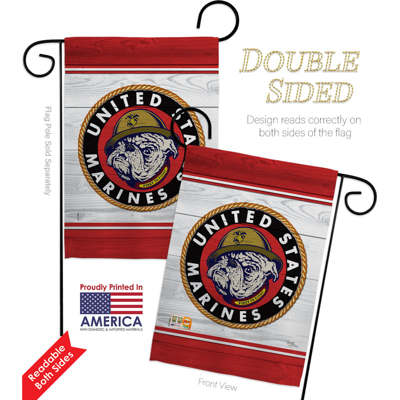 Bulldog marin-impressions décoratives 2 faces 18,5 x 18,5 po drapeau de jardin en polyester