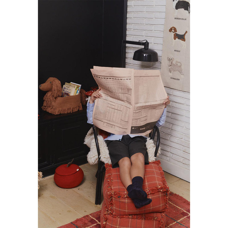 Wouf Wouf! Square Pouf, Red