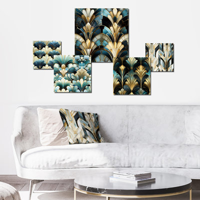 Debbra - Damask Wall Art Set Of 5