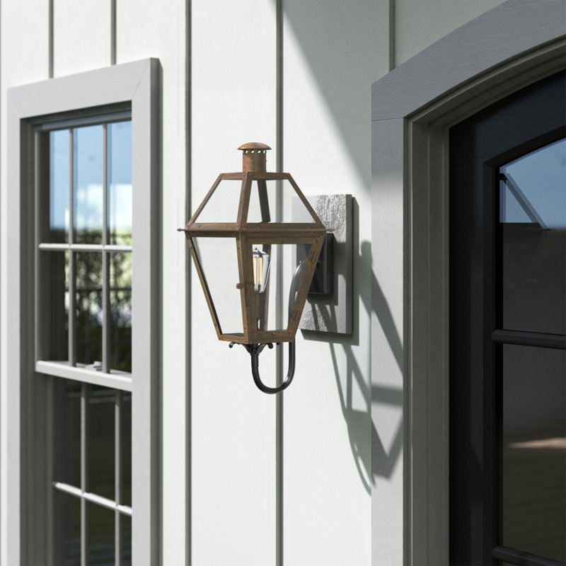 Amber Solid Brass Wall Light, Industrial Bronze