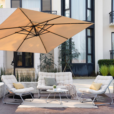 Caili Metal 4 - Person Seating Group with Cushions