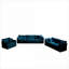 Canapés modulaires | Ensemble 3 pièces de sièges modernes très profonds configurables pour le salon, la chambre à coucher et le bureau à domicile | Bleu | chenille-1732354938