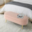 Banc de rangement ovale avec pieds en métal et revêtement en flanelle-1906658157-1906658159