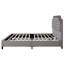Très grand lit tapissier, velours gris avec tête de lit, sans sommier, cadre en bois, capacité de charge de 600 lb, capitonnage à boutons de la tête de lit, construction robuste, capacité