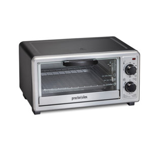 Total Chef 4-Slice Toaster Oven, 1000W, Black Compact Countertop