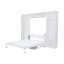 Lit grand format avec bureau et tablette à livres pour pointes pivotantes peu encombrantes, blanc - bibliothèque passionnée et bois de pin résistant. Dans la chambre à coucher. Aucune boîte à ressorts nécessaire. Vaste espace de rangement. Pliable-2118384816