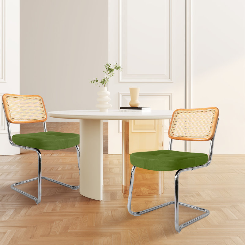Ailbhe 18.9'' H Tufted Upholstered Cantilever Chair, Grass Green