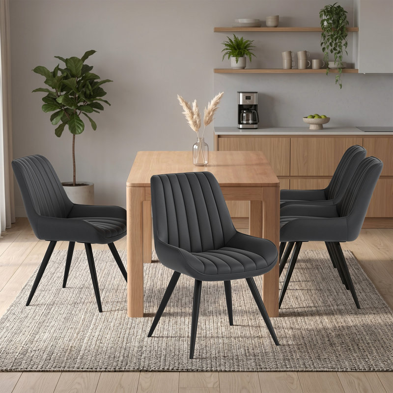 Modern Dining Chairs 54.8*46.9*83.2cm Tech Fabric Upholstery with Stylish Design Sofa-Level Cushioning Pet-Friendly Durable Scratch Resistant for Kitchen Dining Room or Home Office