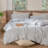 MooMee Striped Duvet Cover Set 100% Washed Cotton Linen Like Textured-105229476-111720999