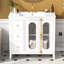 Meuble-lavabo de salle de bain avec lavabo en céramique, 2 portes à fermeture douce et 3 tiroirs-1380075248