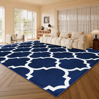 Abstract Machine Printed Shag Area Rug