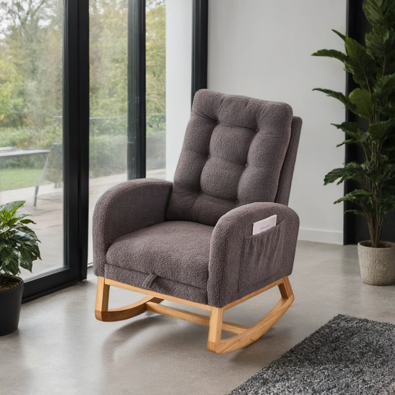 Chaise berçante Comfort - repose-pieds réglable et rangement dissimulé - coussin en mousse de 4 po pour une détente toute la journée