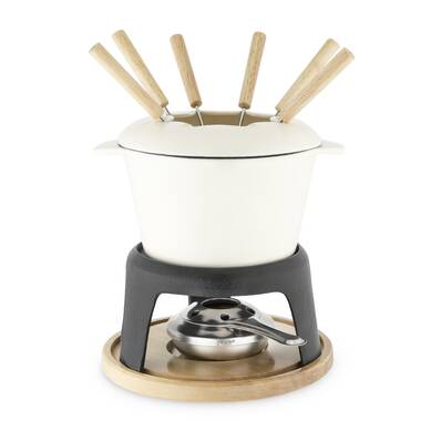 Evelots Mini Fondue Pot Set/Personal Fondue Mugs-Chocolate/Cheese/14-Piece  Fondue Maker Gift Set/2 Ceramic Mugs/Forks/Candles 