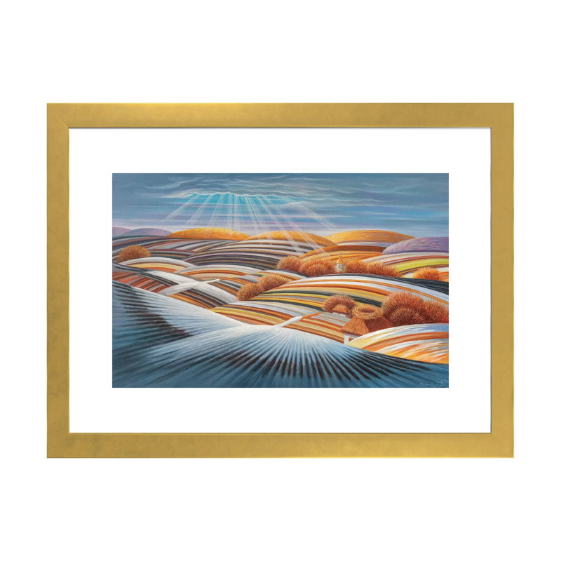 " To The Home Nests " by Oleg Shupliak, Gold Framed Fine Art Paper, 16" H x 24" W x 1" D