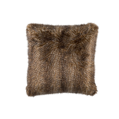 Faux Fur Feather Throw Pillow