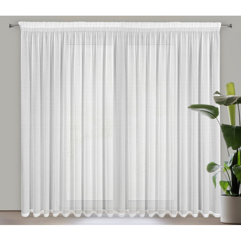 Vanesa 100% Polyester Sheer Curtain Single Panel, Width 350cm x height 270cm