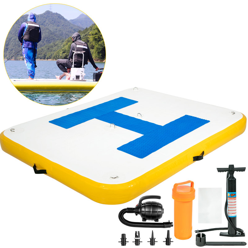 VEVOR 8 x 5 ft Inflatable Floating Dock with Electric Air Pump