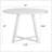 Edo Contemporary Round Dining Table, Trestle Base, White Finish