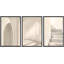 "Architecture Building", impression géométrique bicolore encadrée sur toile, 3 pièces-91259940-91259941