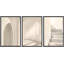"Architecture Building", impression géométrique bicolore encadrée sur toile, 3 pièces-91259942-91259940