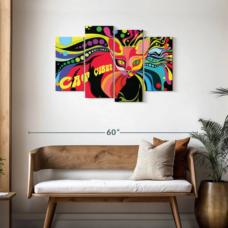 Brampt Psychedelic Cat Vibes, 27" H x 43" W