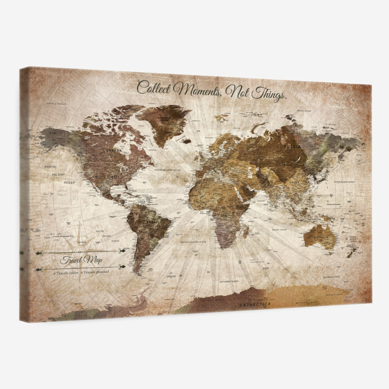 Push Pin Travel Milstead World II, 26" H x 39" W