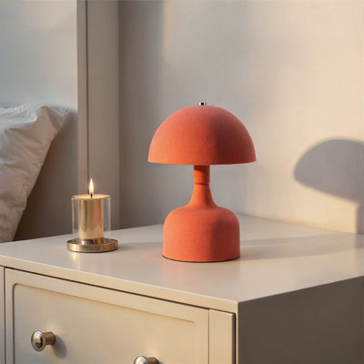 Lampe de table en métal floqué avec interrupteur en ligne